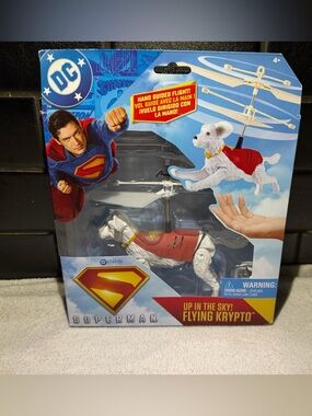 DC Flying Krypto Plush Dog Toy - White and Red